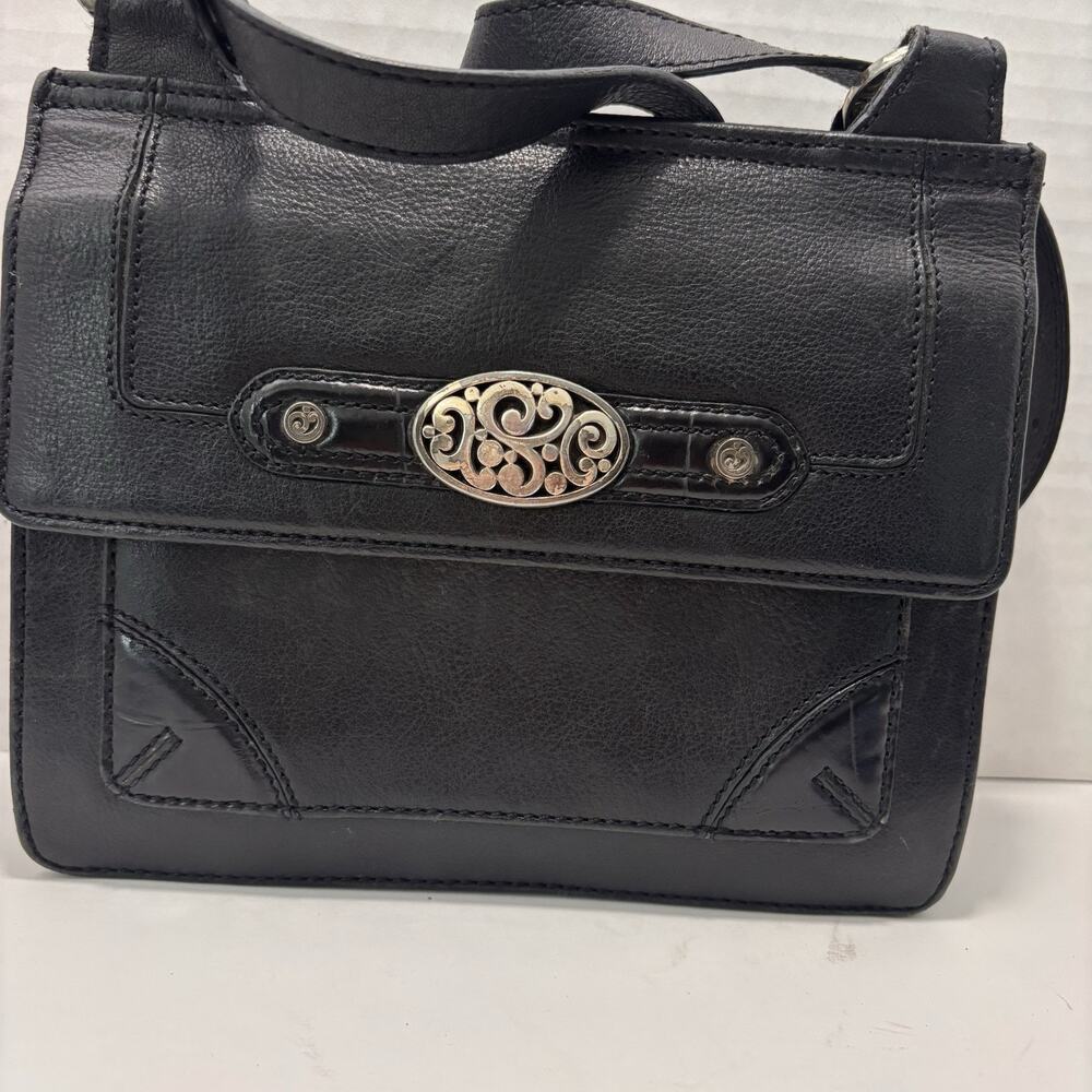 Brighton Black Contempo City Leather Organizer Crossbody Purse Wallet Bag